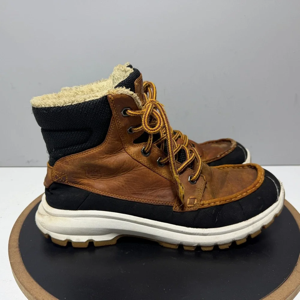 Helly Hansen Garibaldi V3 Boots Men 11 Leather Faux Fur Brown Black Hiking